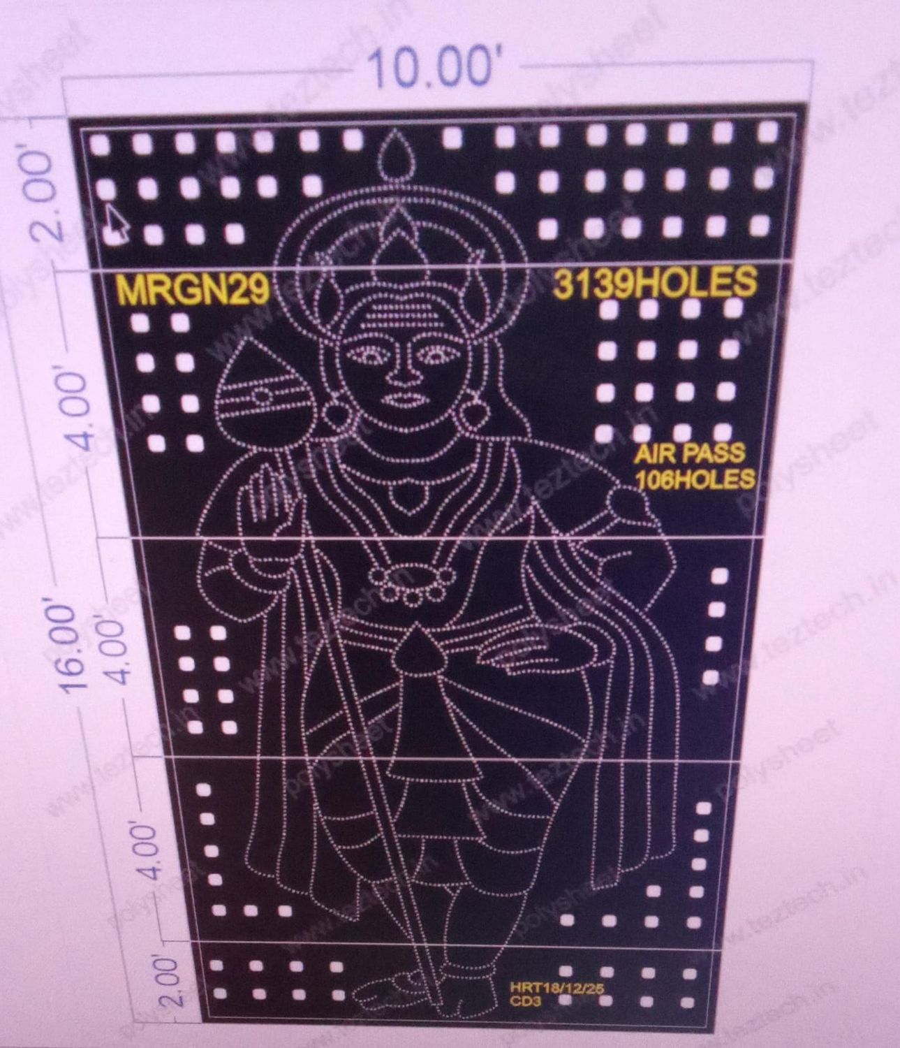 MRGN29 MURUGAN 16X10 FEET 3139  HOLES (5 PART)