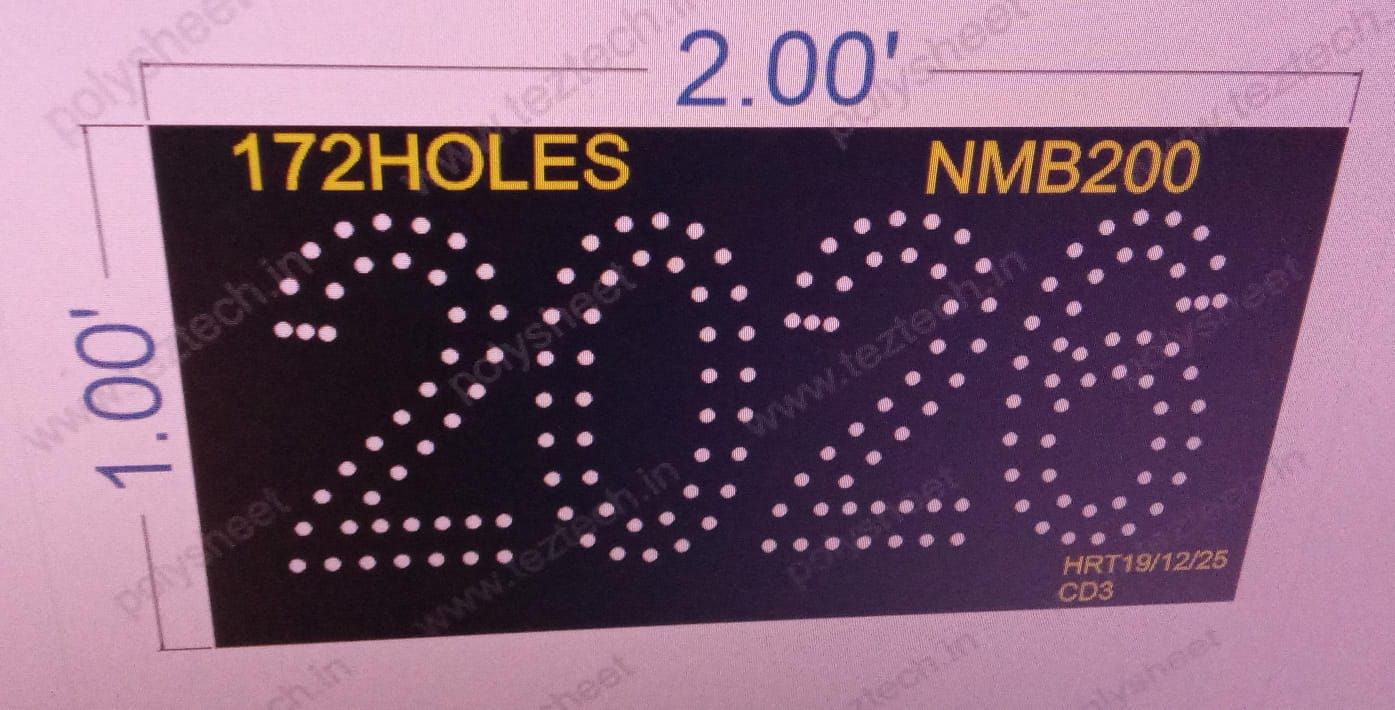 NMB200  NAME BOARD 1X2  FEET 172 HOLES