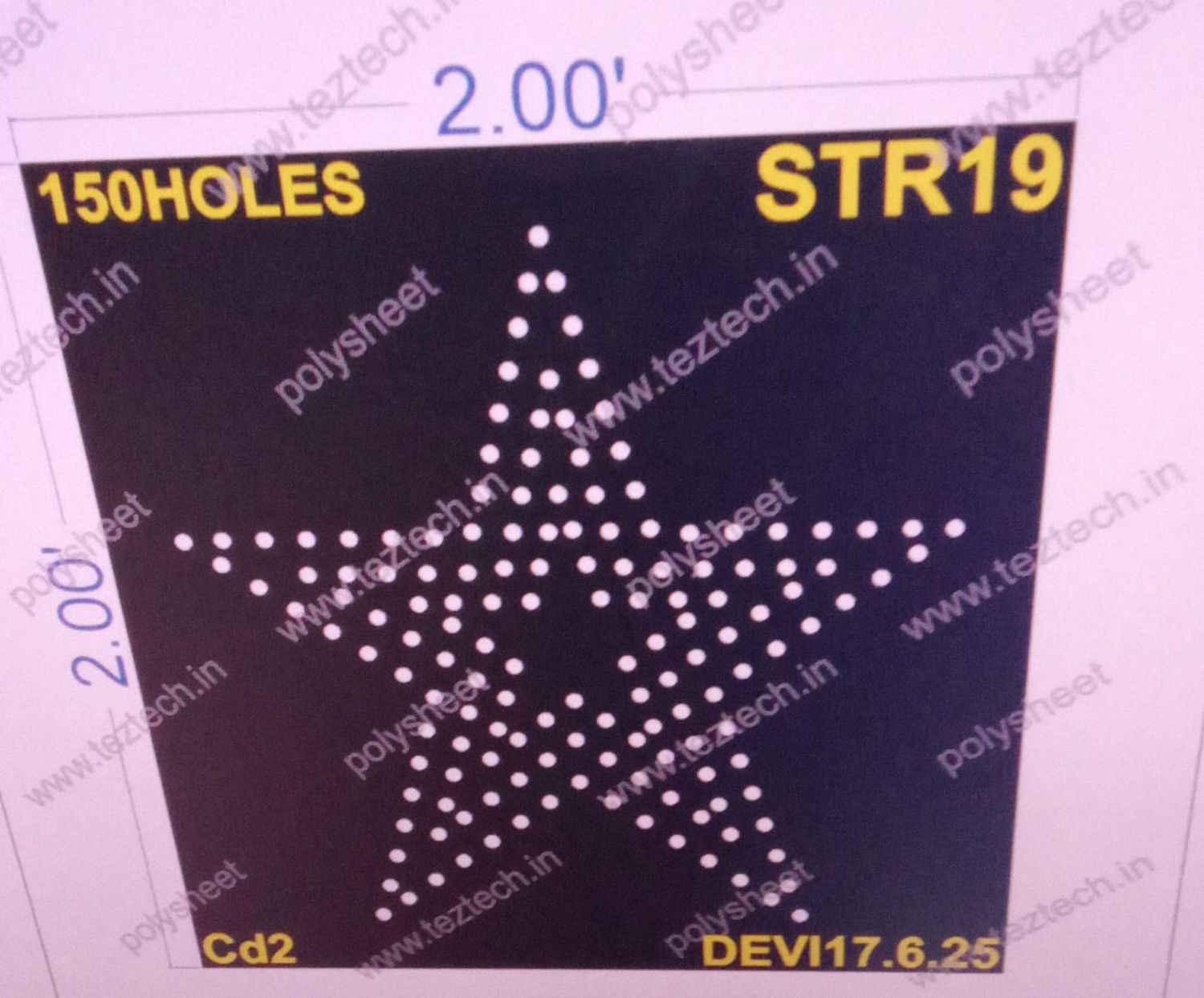 STR19 STAR 1 PART 2X2 FEET 150 HOLES