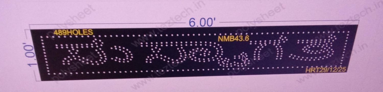 NMB43.6  WELCOM IN KANNADA 1X6  FEET 489 HOLES