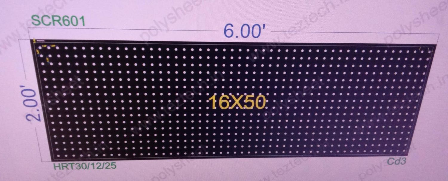 SCR601  2X6  FEET 16X50 HOLES SCREEN TOTAL  HOLES=800