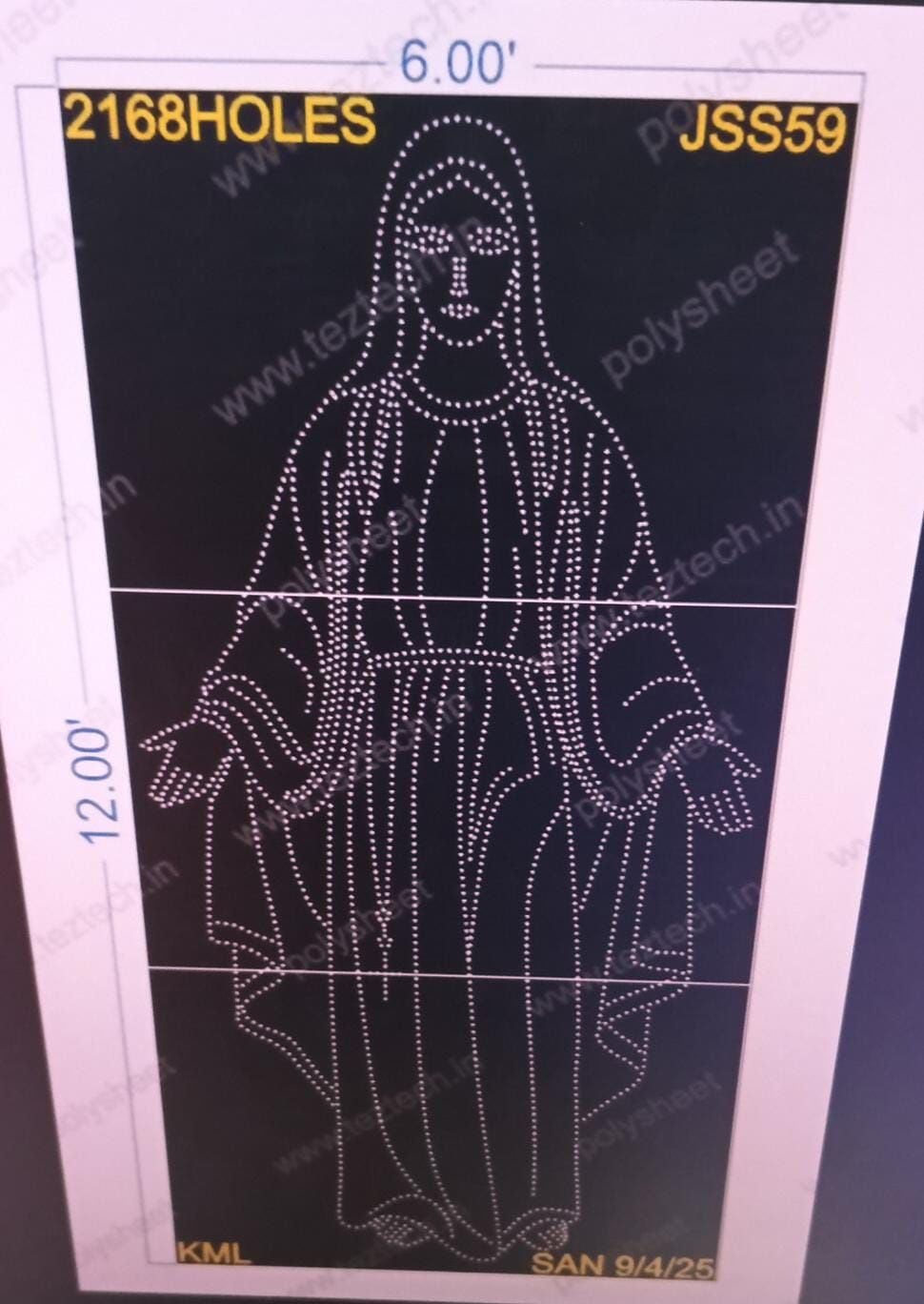 JSS59 JESUS 3 PARTS 12X6 FEET 2168 HOLES