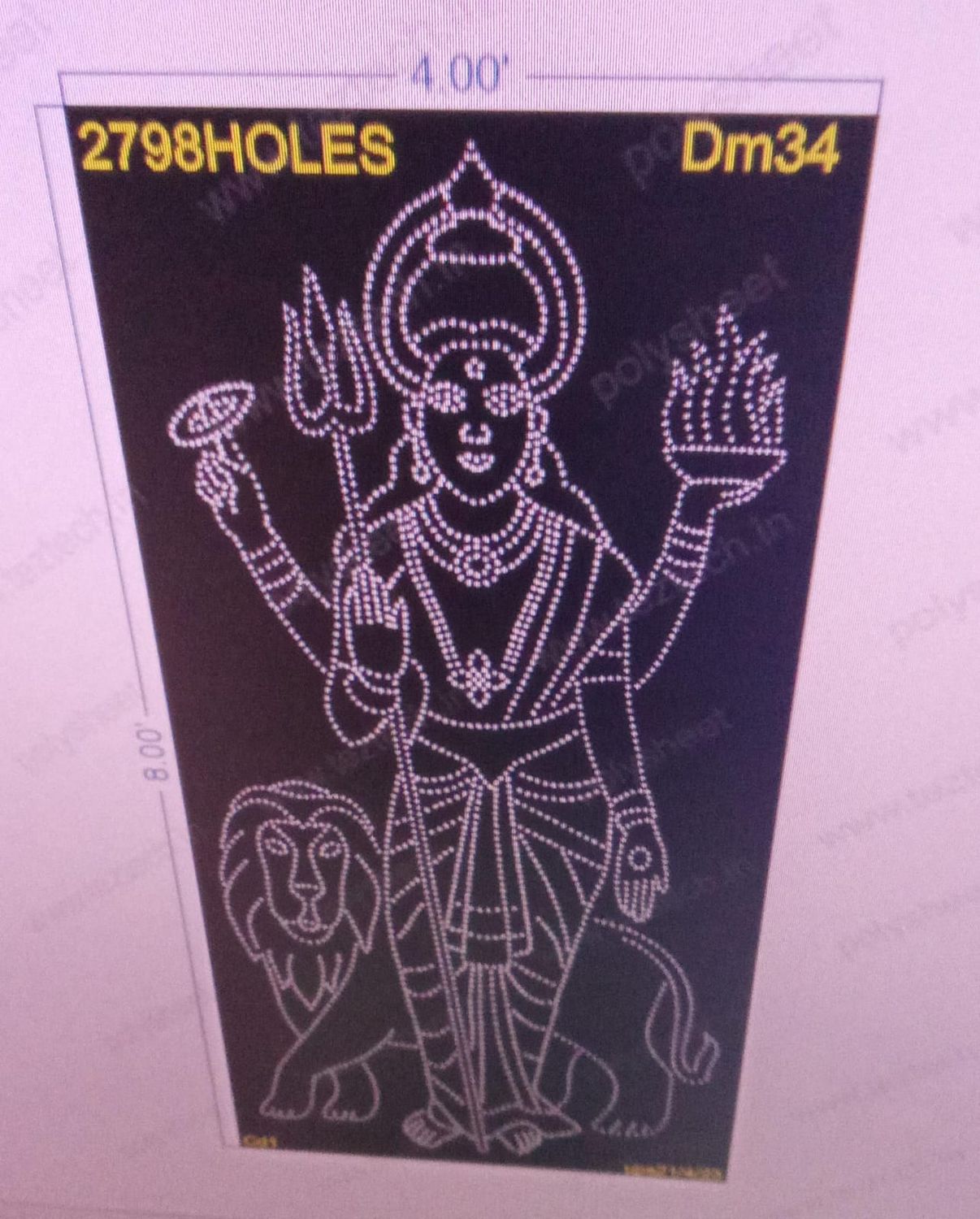 DM34 DURGA MATA 8X4FEET 2798 HOLES