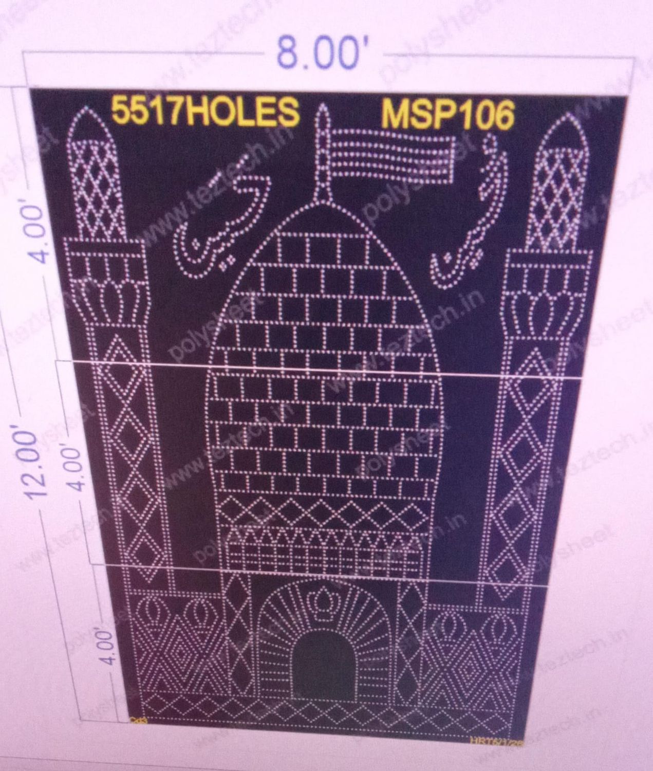 MSP106 MUSLIM PART 1  PART 12X8   FEET 5517 HOLES (3PARTS)