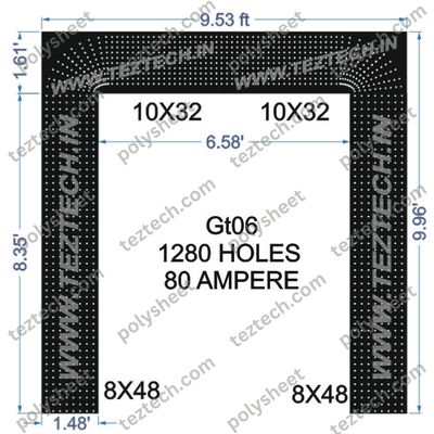 GT06 GATE 1280 HOLES , 1.48 FT PILLAR , 8 LED PER LINE