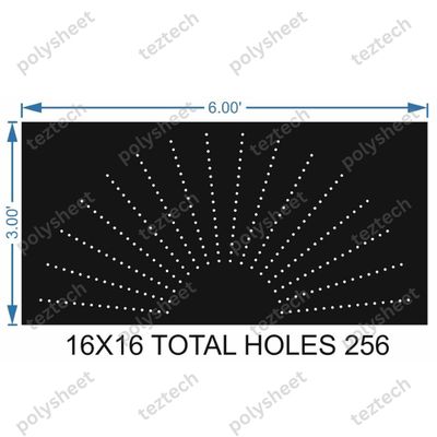 HCR25	3X6 FEET 16X16 HOLES HALF CIRCLE TOTAL HOLES=256