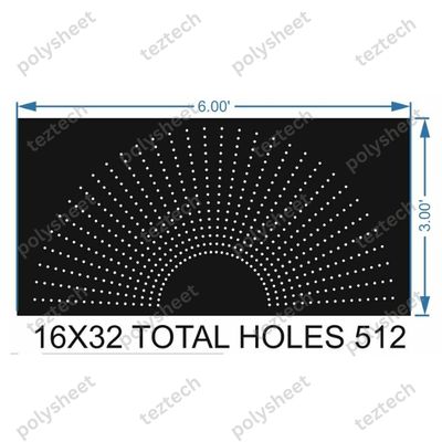 HCR22	3X6 FEET 16X32 HOLES HALF CIRCLE TOTAL HOLES=512
