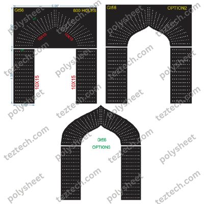 GT56 GATE-56 600 HOLES , 1.5 FT PILLAR , 10 LED PER LINE