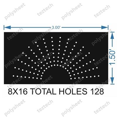HCR2 1.5X3 FEET 8X16 HOLES HALF CIRCLE TOTAL HOLES=128