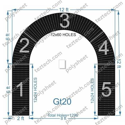 GATE20 Gate 1296 HOLES , 2 FT PILLAR , 12 LED PER LINE