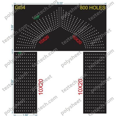 GT54 GATE-54 800 HOLES , 1.5 FT PILLAR , 10 LED PER LINE