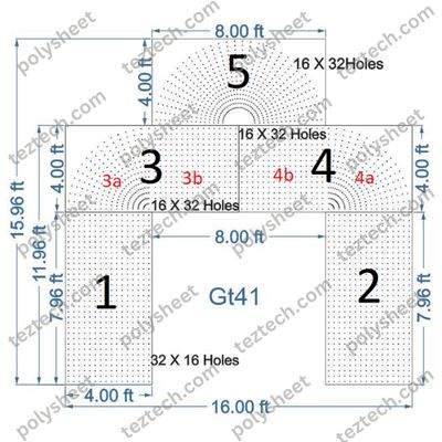 GT41 GATE41 16X32 2560 HOLES , 4 FT PILLAR