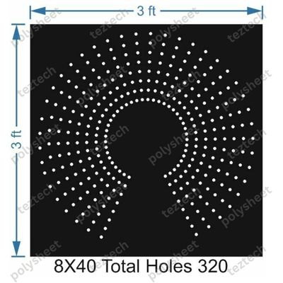 TFCR8	3X3 FEET 8X40 HOLES DEGREE CIRCLE TOTAL HOLES=320