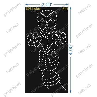 FH1 FLOWER WITH HAND 1 PART 4X2 FEET 393 HOLES