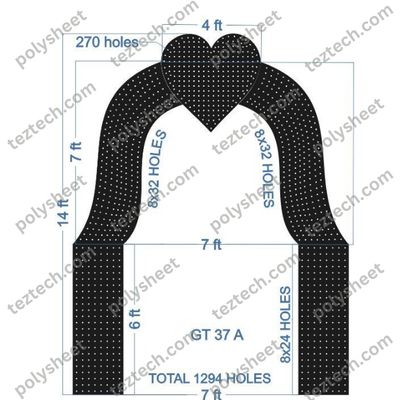 GT37A GATE-37-A 1166 HOLES , 2 FT PILLAR , 8 LED PER LINE