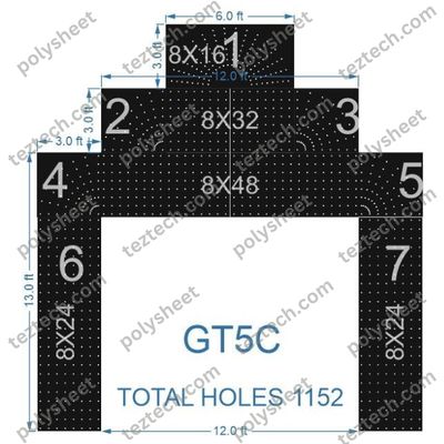 GT05C GATE5C 1152 HOLES , 3 FT PILLAE , 8 LED PER LINE