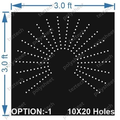 TFCR25	3X3 FEET 10X20 HOLES DEGREE CIRCLE TOTAL HOLES=200 EXTRA DEGREE SPACE