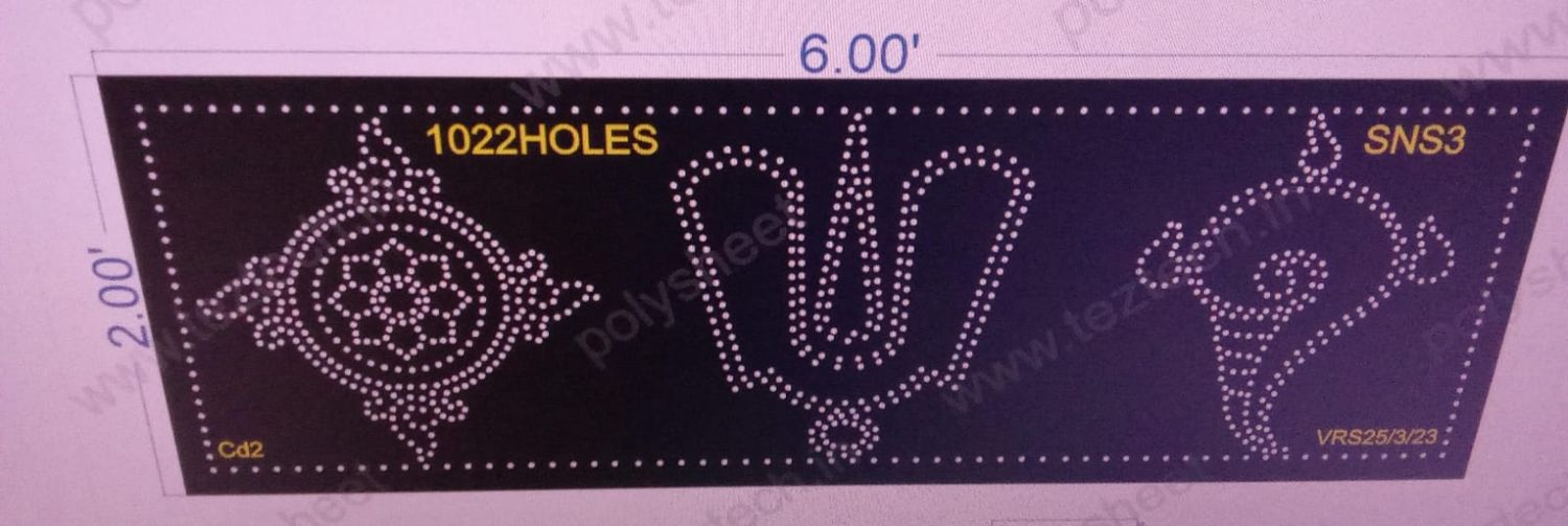SNS3 SHANKU NAMAM SHAKRAM 2X6 FEET 1022 HOLES