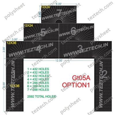 GT05A B GATE 2592 HOLES , 3 FT PILLAR , 12 LED PER LINE