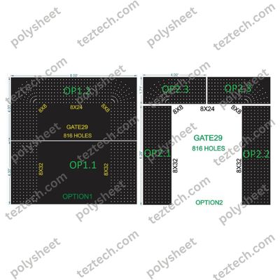 GATE29 Gate 816 HOLES , 1.80 FT PILLAR , 8 LED PER LINE
