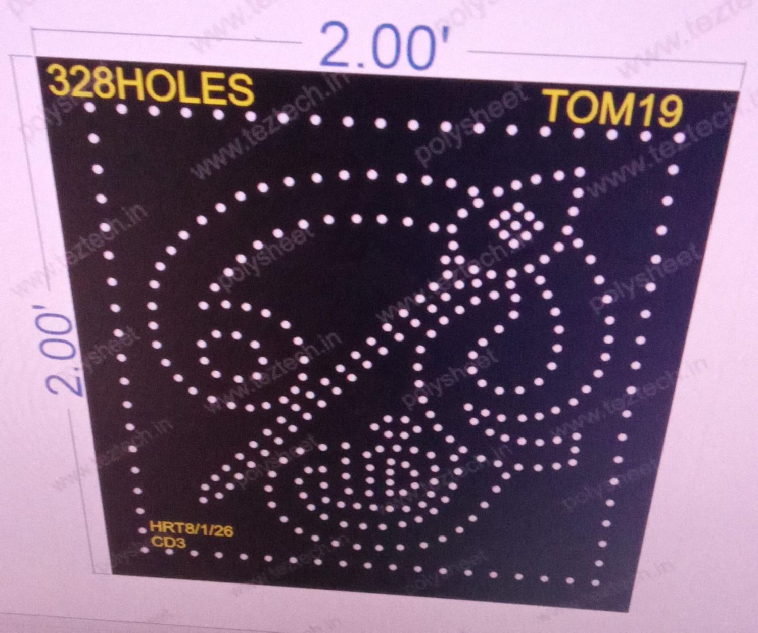 TOM19 TAMIL OM 2X2 FEET 328  HOLES