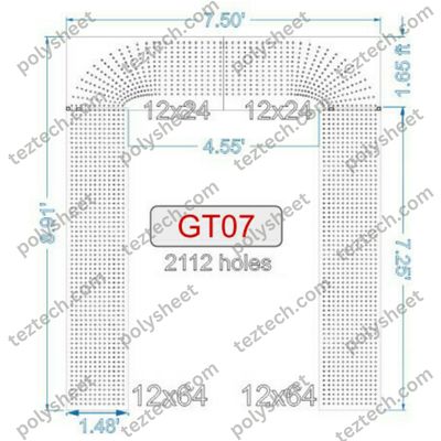 GT07 GATE 2112 HOLES , 1.48 FT PILLAR , 12 LED PER LINE