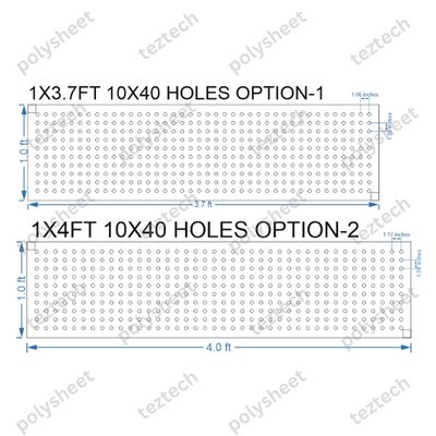 SCR22 1X4 FEET 10X40 HOLES SCREEN TOTAL HOLES=400 (1.06" gape)