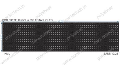 SCR133 3X12 FEET 16X56 HOLES SCREEN TOTAL HOLES=896