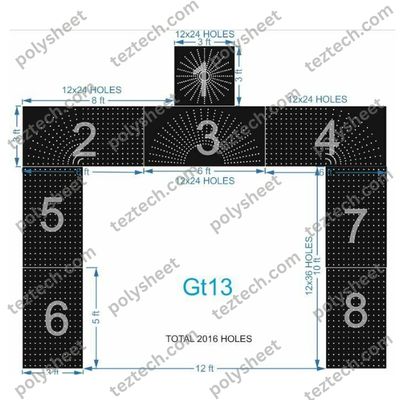 GT13 GATE13 2016 HOLES , 3 FT PILLAR , 12 LED PER LINE