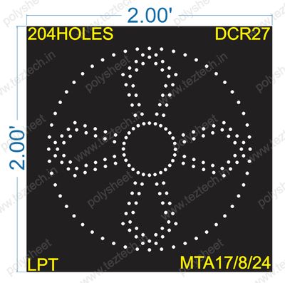 DCR27 DESIGNER CIRCLE 2X2 FEET 204 HOLES