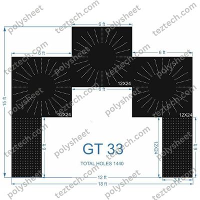 GT33 GATE 33 1440 HOLES , 3 FT PILLAR , 12 LED PER LINE