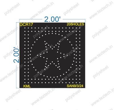 DCR17 DESIGNER CIRCLE 2X2 FEET 205 HOLES
