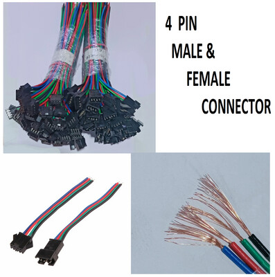 (RMCNN21) (RMCNN78) 4 Pin Male and Female Connector/copper wire  (50 Pairs)