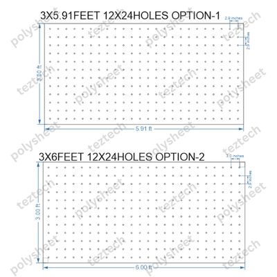 SCR411 	3X6 FEET 12X24 HOLES SCREEN TOTAL HOLES=288 3" FRAMING