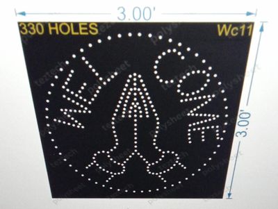 WC11 WELCOME WITH HAND 3X3 FEET 330 HOLES