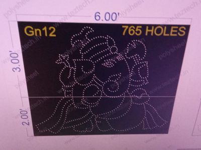 GN12  SIDE FACE GANESHJI 5X6 FEET  765 HOLES