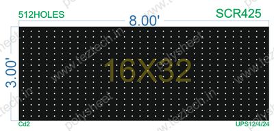 SCR425 	3X8 FEET 16X32 HOLES SCREEN TOTAL HOLES=512