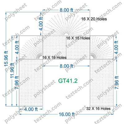 GT41.2 GATE41 16X32 2560 HOLES , 4 FT PILLAR