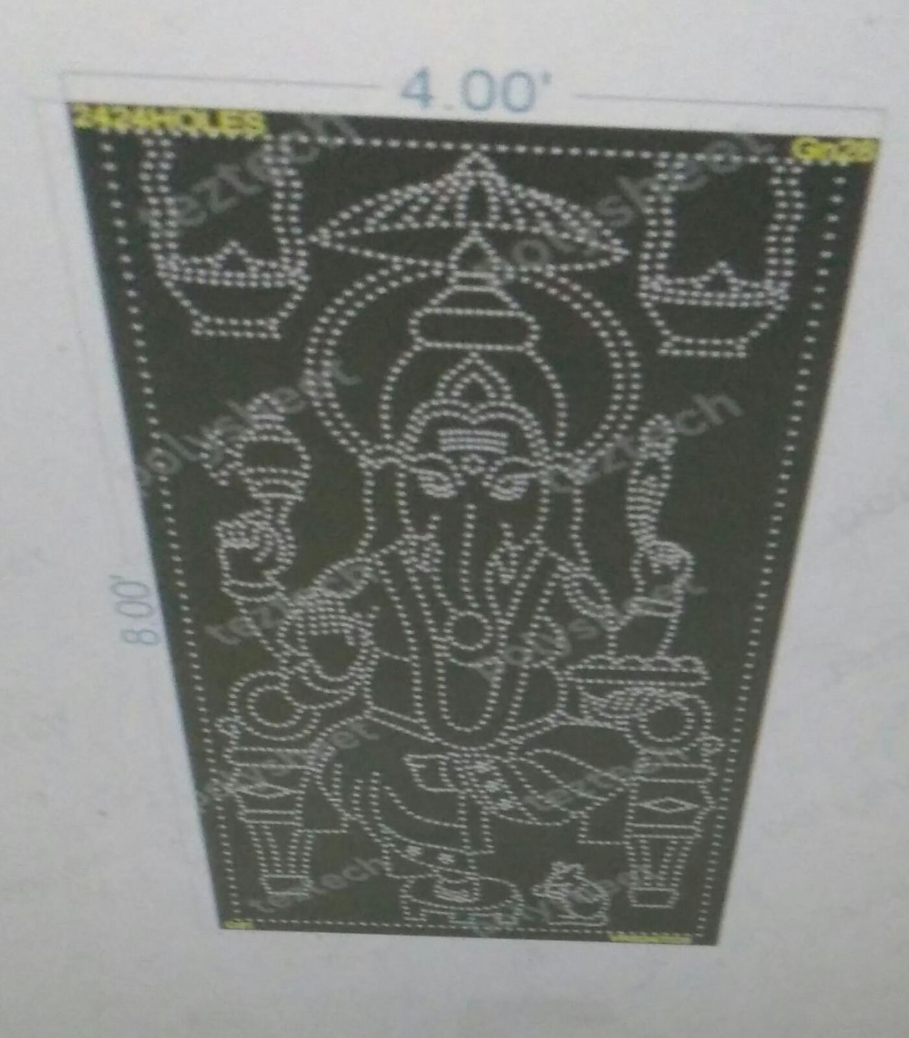 GN28 GANESHJI SITE ON THRONE WITH UMBRELLA  1 PART 8X4 FEET 2424 HOLES