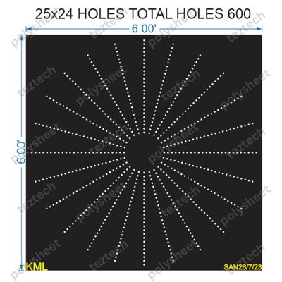 CRC10 6X6 FEET 25X24 HOLES CIRCLE POLYSHEET