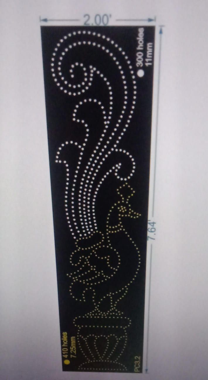 PC3.2 PEACOCK 1 PART 2X8 FEET 300 HOLES
