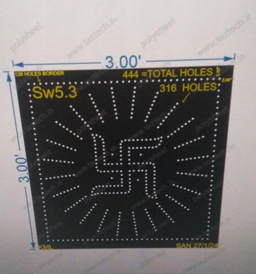 SW5.3 SWASTIK 3X3 FT 316 HOLES, WITH BORDER 128 HOLES, 444=TOTALHOLES