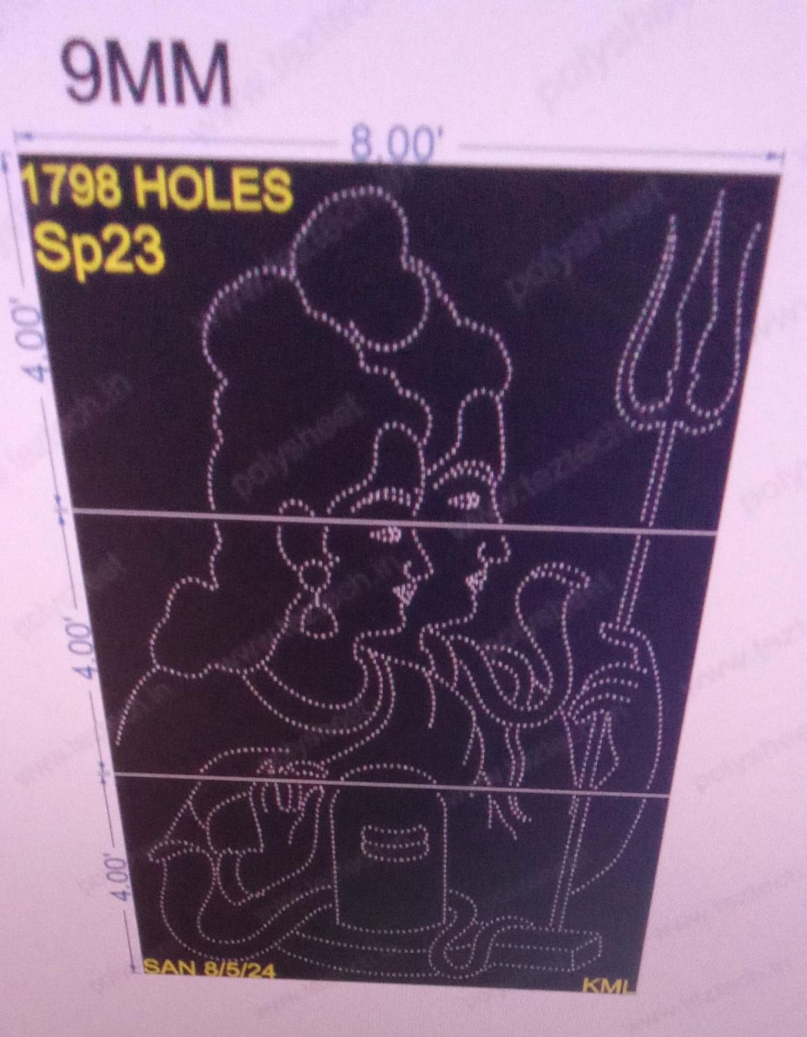 SP23 SHIV PARVATI 12X8 FEET 1798 HOLES