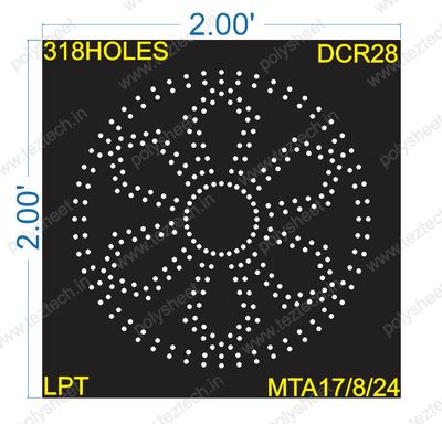 DCR28 DESIGNER CIRCLE 2X2 FEET 318 HOLES
