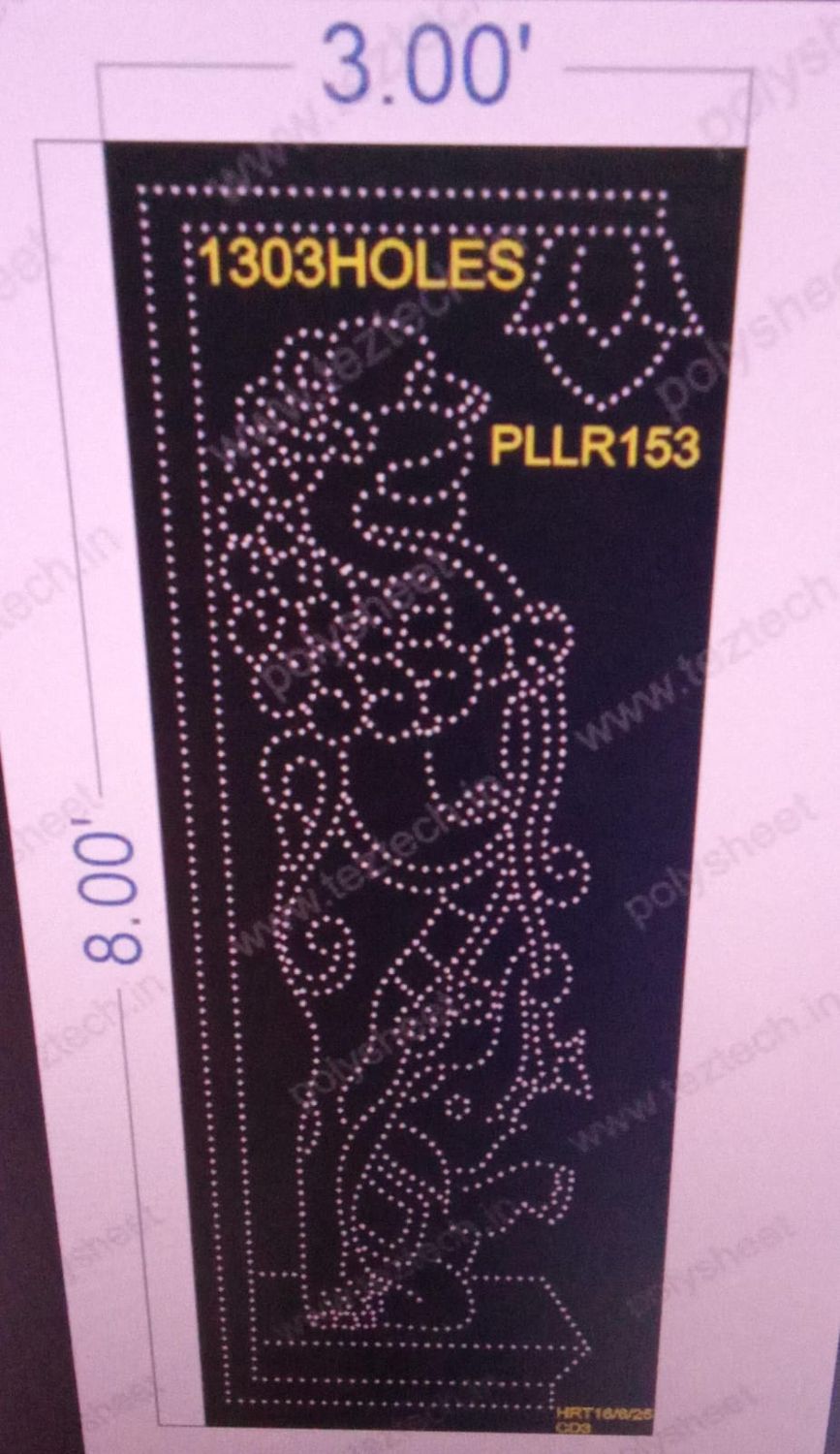 PLLR153  PILLAR  3X8 FEET 1303  HOLES