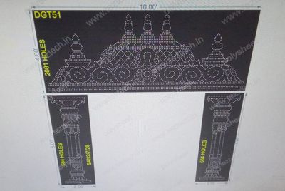 DGT51 MANDAP DESIGNER GATE 10X20  FEET 3249 HOLES  ( 3 PARTS )