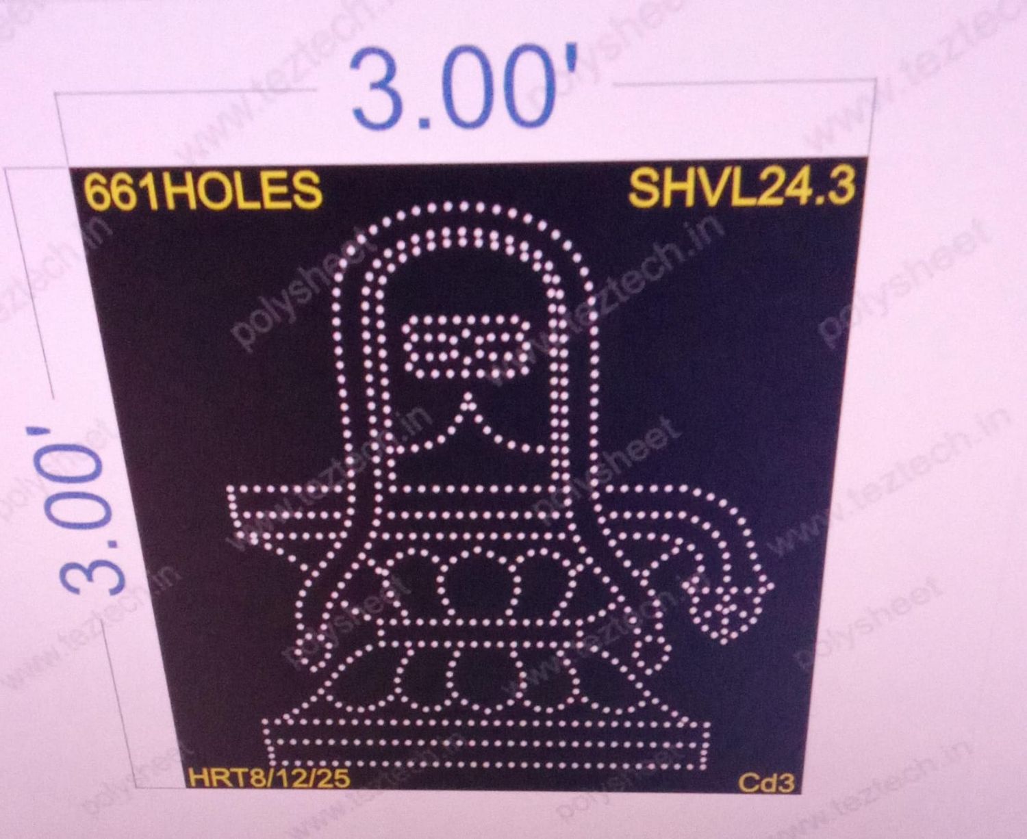 SHVL24.3 SHIVLING 3X3 FEET 661 HOLES