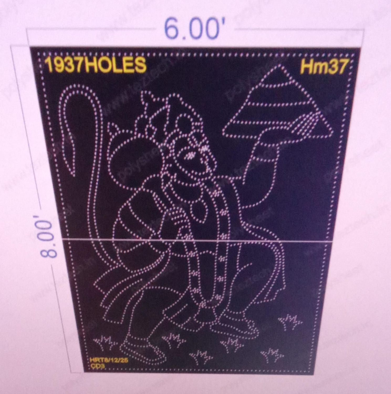 HM37  HANUMANJI 8X6   FEET 1937 HOLES (2PARTS)