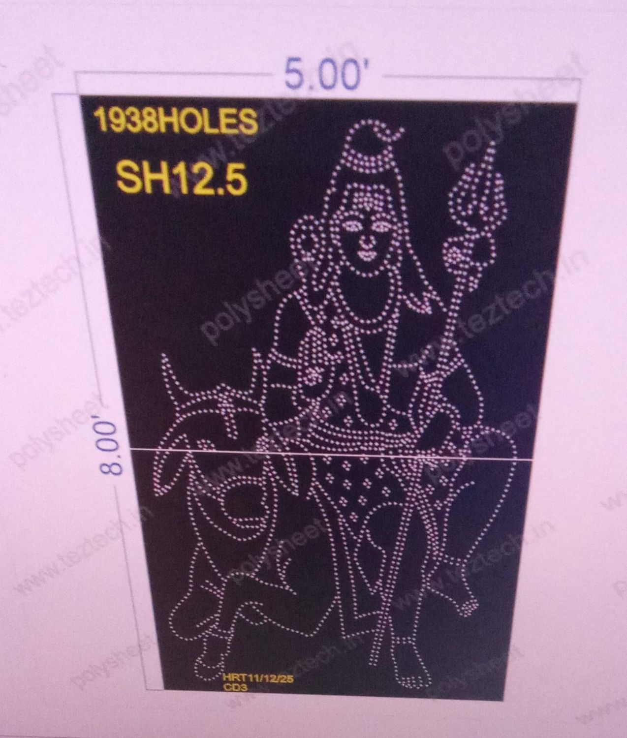 SH12.5 SHIVJI 8X5 FEET 1938 HOLES 2 PARTS