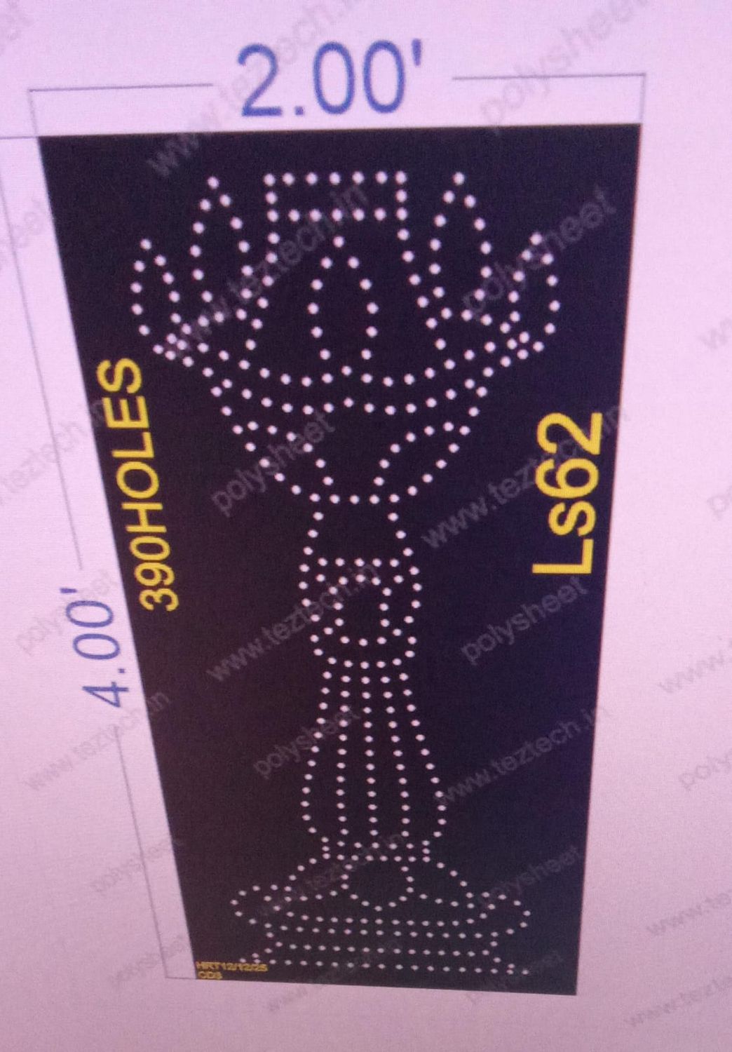 LS62 LAMP STAND 1 PART 4X2   FEET 390  HOLES